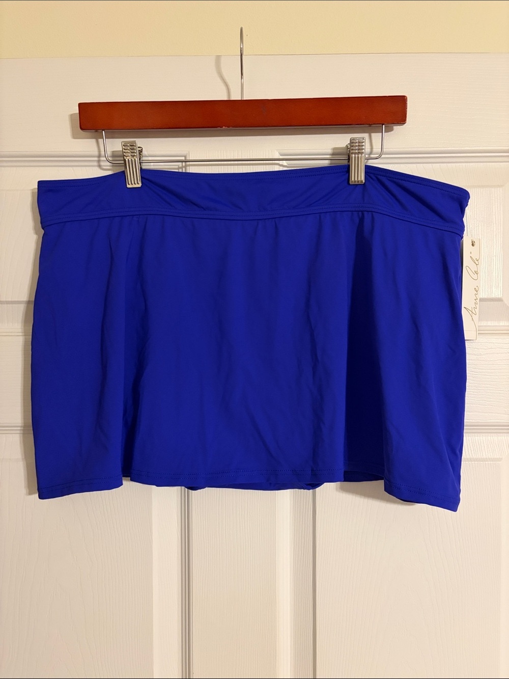 Anne Cole Plus Size Royal Blue Solid Swim Skirt Bottom Size 18W NWT